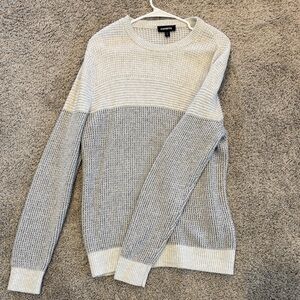 Express Men's Two-Tone Gray Crewneck Sweater